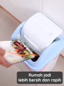 KUKI Shake Lid Trash Can Rectangular Trash Bin Thick Garbage Bin For Kitchen Bathroom Living Room