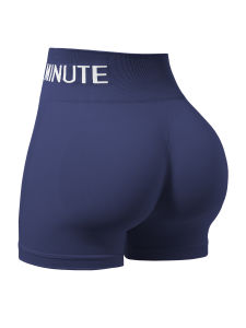 Ladies seamless high-elastic three-point fitness letter-shaped shorts high-waisted peach-buttock sports hip-lifting shorts