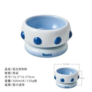 High-End Ceramic Cat Dog Bowls Non-Slip Water Drinking Bowl Anti-Flip Neck Protection Clay Material Cat Food Bowl Dog Food Bowl