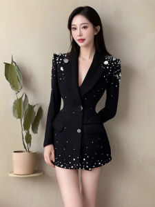 Black Heavy Beading Chic Jacket