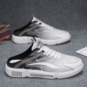 Closed-Toe Slippers Men Summer Outwear Non-Slip All-Matching Heel-Free Half Slippers Vietnam Driving Outdoor Beach Sandals