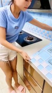 [GIA DỤNG NHÀ BẾP] Giấy dán bếp chống dầu mỡ tấm 0.6*3m Giấy dán tường nhà decal dán tường bếp chống thấm giả gạch dễ lau chùi