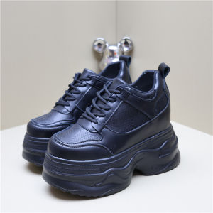 Ultra-Thick Heel 12cm Casual Sports Shoes Spring 2025 Small Size 10cm Versatile Platform Dad Shoes Comfortable Fashionable