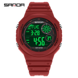 Đồng hồ trẻ em SANDA đồng hồ kỹ thuật số Đồng hồ thể thao dạ quang chống thấm nước nguyên bản với đếm ngược thời gian kép đồng hồ bấm giờ báo thức tuần ngày chống sốc cho học sinh đồng hồ thời trang thường ngày