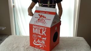 ใหม่ 𝗮𝗹𝗹𝘀𝘁𝗮𝗿 บ้านแมว 2in1 Cat Scratcher ลายกล่องนม ลับเล็บแมว พับได้ พร้อมส่ง