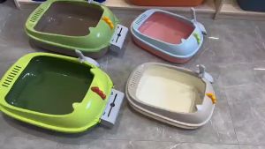 Cute Q (Garbage bag space) big cat litter box  cat toilet box tempat berak kucing toilet kucing 猫砂盆 貓砂盆