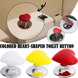 Colorful Heart-Shaped Toilet Button Portable Bathroom Toilet Water Tank Button Auxiliary Button Accessories