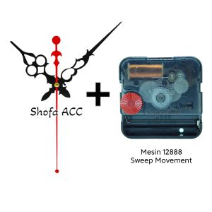 Mesin Jam Dinding 12888 dengan Jarum Besar Panjang Motif Ukir