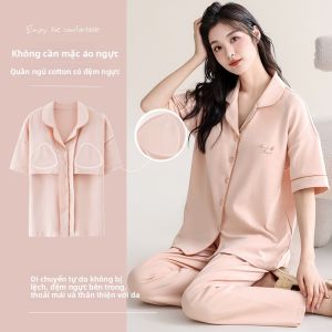 Bộ đồ ngủ nữ MiiOW Catman bằng cotton có đệm ngực quần dài thoải mái