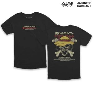 Kaos Distro Jepang Tshirt Pria Guntai Cloth Series Anime One Piece Strawhats Pirates