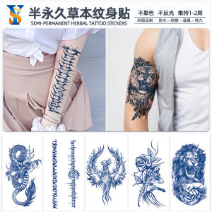 HBESTY Spot wholesale semi-permanent herbal tattoo sticker non-luminous male and female half arm juice plant temporary tattoo sticker