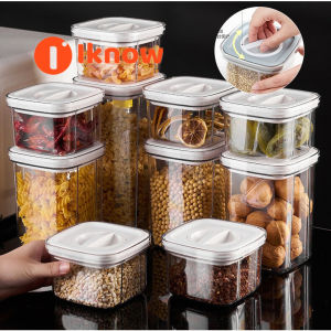 Tôi biết nhà bếp hộp lưu trữ thực phẩm khóa xoắn niêm phong chân không kín container xếp chồng lên nhau trong suốt tupperrware bekas kedap udara 密封