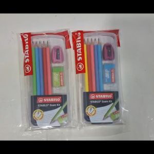 STABILO Stationery Set Exam Kit Pencil Set with Pencil Box / Colorful Exam Grade Pencils