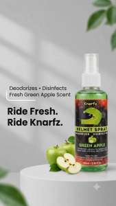 Knarfz Helmet Spray | Helmet Deodorizer Freshener Odor Eliminator for Motorcycle Helmets 50ml/100ml