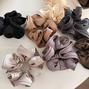 Women Scrunchies Elegant Satin Hair Tie for Ponytails Buns Elastic Rubber Versatile Hair Accessories