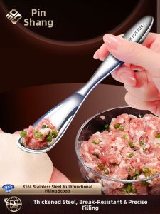 PINSHANGZUO | 316 Stainless Steel Kitchen Spoon for Wrapping Dumplings and Wontons