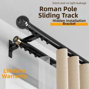 SHELIANKE | Silent Side Mount Heavy Duty Aluminum Roman Curtain Rod