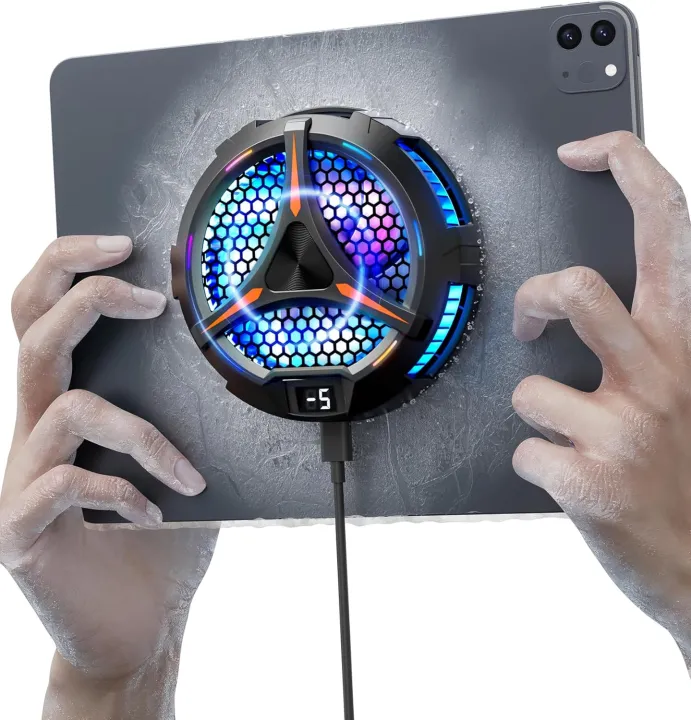 iPad Cooler,Magnetic Tablet Cooler for ipad/Surface pro/Samsung Tab,Compatible for Steam Deck,Radiator with Temperature Display