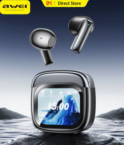 Awei TP100 หูฟังไร้สายพร้อมหน้าจอสัมผัสหูฟังบลูทู ธ ENC -50dB ยกเลิกเสียงเบสหนัก IPX6 สนับสนุนกันน้ำ Zmoo Audio App