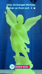 Glow in the Dark/Luminous St. Michael the Archangel–Christian Catholic Religious Stand for Car/Altar Dashboard Gift & Decor