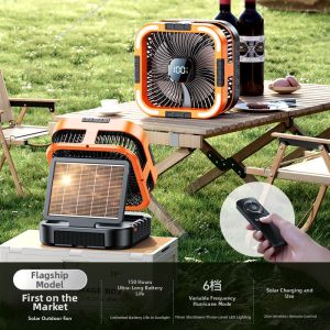KUMENG | Solar-Powered Portable Desk & Car Fan with Large Wind Power Long Battery Life Oscillating Cooling USB Charging