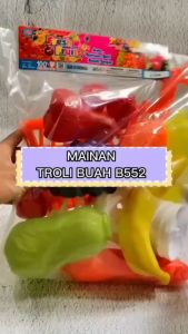 Mainan  Anak Perempuan Keranjang Isi Buah Dan Sayuran B556 | Mainan Keranjang Dorong Kemasan Kantong Mainan Edukasi Anak Trolly Dorongan Berkualitas Bagus | Trolly Buah Buahan Dan Sayur Sayuran Keranjang Bisa Didorong Troli Kemasan Kantong kuran Kecil