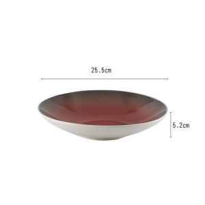 Multifunctional Ceramic Soup Bowl Color Glaze Cold Plate Restaurant Cafe Hot Dish Small Stir-Fry Chinese Style round Shape
