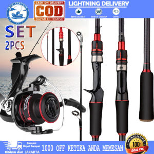 set pancing lengkap murah pancing 1 set lengkap kuat Ultralight Carbon Fiber Pancing 1.8m 2 Sections Joran Pancing Fishing Rod Gulungan Memancing Logam Metal Spool Max Drag 10kg Pegangan Reel Pancing Gulungan Pancing Set Gulungan Pancing