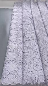 French High-End White Floral Rope Lace - Swiss Elegant Embossed Rope Lace Fabric Suitable for Wedding Dresses and Evening Gowns