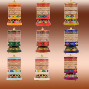 Tibetan Style Electric Rotating Wheel Home Decoration Alloy Sculpture Flying Sky Plug-In Home Offering Ornaments Decorations