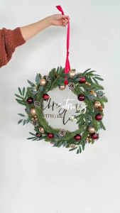 Customised Christmas Wreath | Personalised Xmas Gifts Merry Christmas Decoration Wreaths