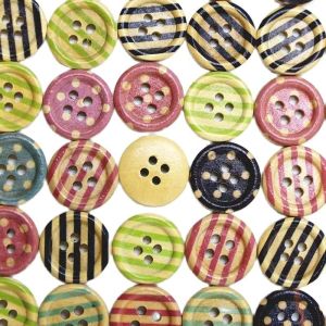 (100pcs/pack) 1.5cm painted circular wooden buttons clothing home textile accessories DIY handmade accessories