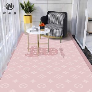 Indoor Balcony Anti-UV Waterproof PVC Mat Pink Thick Rug Non-Slip Window Sill Carpet Home Decor Modern Simple Style Customizable