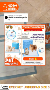 ECER PET UNDERPAD SIZE S 33X45 CM pet diaper perlak kandang alas pipis