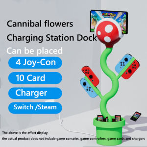 Chomper Charging Station Dock with 4 Joy Con Controller Holder and 10 Card Case for Nintendo Switch HDMI Output