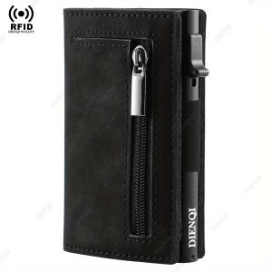 Anti-Rfid Business Card Holder Credit Card Holder Mens Black Wallet Luxury Pop Up Slim Thin Minimalist Carbon Fiber Card Holder