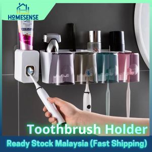 Multifunctional Toothbrush Holder Toothbrush Cup punch-Free Toothbrush Holder Mouth Wash Cup Rak Berus Gigi  牙刷架