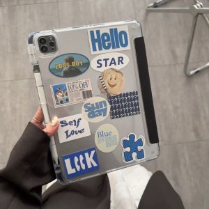 ⭐24 ชั่วโมงส่ง⭐สีฟ้า ins เคส for iPad air7 2025 11 pro 2024 11 air6 gen11 10 2022 เคสไอแพด air4 5 10.9 gen9 8 7Case พร้อมถาดใส่ปากกา