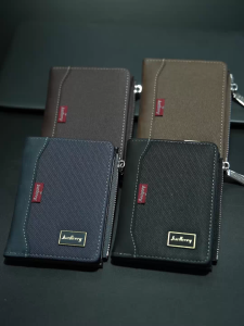 Baellerry Men’s Wallet | Short Wallet with Zipper | PU Leather | 4-Color Options | RFID Blocking | Slim Bifold Wallet for Men