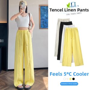 La Chapelle | Lace Hollow Out Linen Tencel Wide Leg Pants For Petite Old Money Style