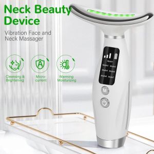 Facial Massager Face Beauty Device Face Lifting Massager Anti-Wrinkle Face Portable Skin Tightening with 45 ±5°C Heat 7-color LED Light 7 Modes 3 Levels Hot Compress Vibratings