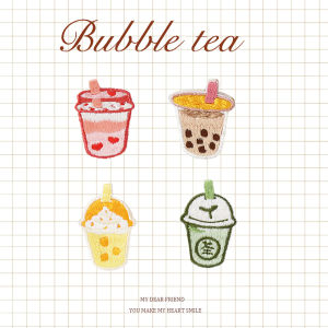 ติดผ้าปะติดซิปรูด DIY เสื้อผ้า กางเกง กระเป๋า รองเท้า ปะติดซิปรูดผ้าปักร้านกาแฟนมถั่วเหลือง ที่ติดได้ด้วยตัวเอง