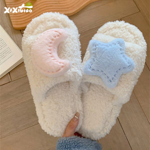 Dép Bông Mềm Mại Thoải Mái Cho Nữ Dép Bông Lông Cừu Dép Bông Đế PVC Ấm Áp Cho Mùa Thu Đông Dép Bông Đế Bằng Cho Nữ