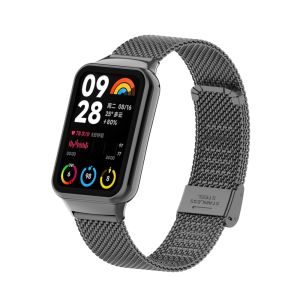 Stainless Steel Mesh Strap For Xiaomi Band 10 Pro 9 Pro 8 Pro Breathable Metal Mesh Adjustable Buckle Watch Wrist Band