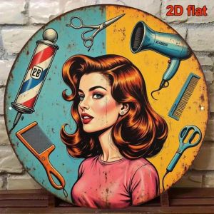 Vintage Retro Barber Shop Aluminum Wall Art 8x8 Inch Waterproof Durable Metal Plaque For Living Room Bedroom Bathroom Home Bar