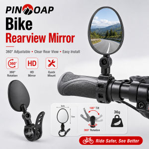 PINMOAP 2PCS Elliptical/Circular Bicycle Rearview Mirror Adjustable Handlebar Mirror Wide For Mtb Road Bike Scooter Cycling Safe