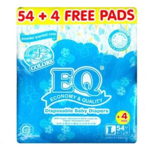 EQ Colors Jumbo Pack Large 54 - Tape Baby Diapers