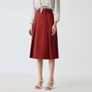 Elegant High Waist A-Line Skirt with Ribbon Decoration for Commuting Vero Moda Womens Fashion Cotton Blend Long Skirt