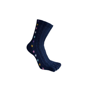 Cute Short Toe Socks Women Girl Cotton Striped Cat Love Fashion Sweat-Absorbing Anti-Bacterial Breathable Warm Five Finger Socks