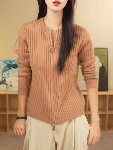 QINGNAER | Chic Slim-fit Long-sleeve Round-neck Knitted Top